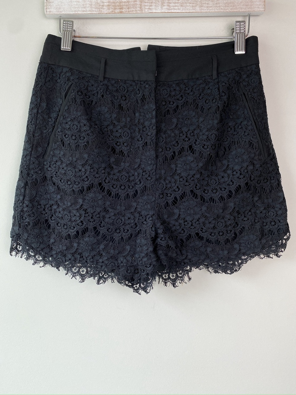 The Kooples Womens Lace Shorts 38 Black High Waisted Chic Whimsigoth-+